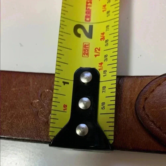 Vintage Dalmy’s Brown Embossed Thick, Rich Leather Belt and  Buckle Size XS - Picture 5 of 11